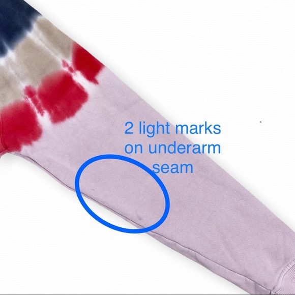 DAYDREAMER Flying V Tie Dye Varsity Crew Sweatshirt In Black Combo size XS - Picture 8 of 12